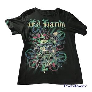 Ed Hardy Graphic Gemstone Short Sleeved Tee